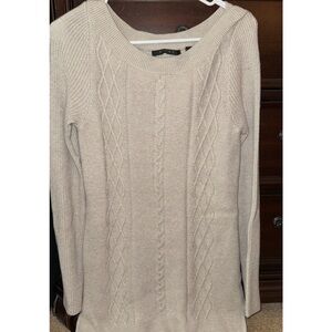 Women's Beige Cable Knit Sweater